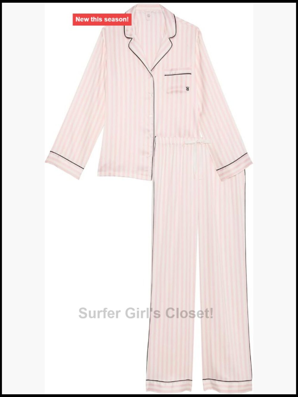 Women's Satin Pajama Set Long Sleeve Button Down Shirt & Pants Lounge Sleepwear